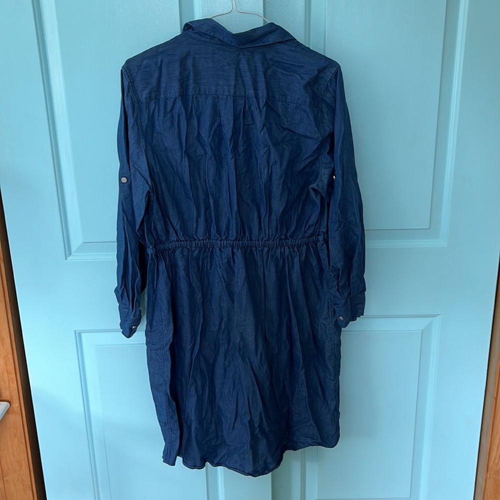 Calvin Klein Chambray Drawstring Shirtdress - Picture 4 of 4